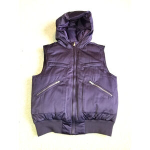 Womens Vest-LAUREN RALPH LAUREN-purple lined down/feather insulated zip Puffer-S